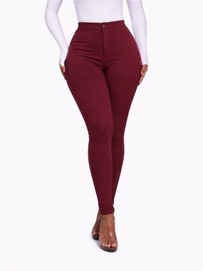 2 for $30 High-Rise Skinny Pants in Vibrant Burgundy